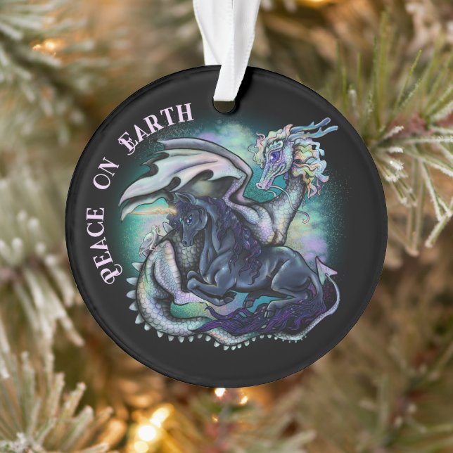 Peace on Earth Dragon and Unicorn Ornament (Tree)