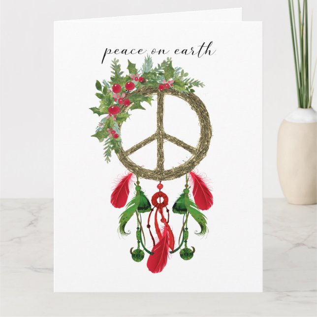 Peace on Earth Dream Catcher Christmas Card (Front)