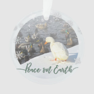 Peace on Earth Duck Ornament