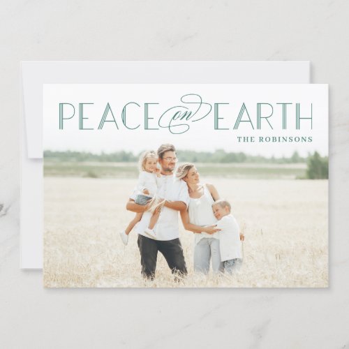 Peace on Earth Editable Color Holiday Photo Card