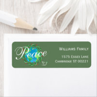 Peace on Earth Elegant Script Return Address