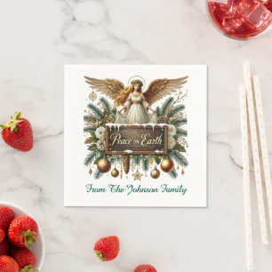 Peace On Earth Evergreen Garland Napkins