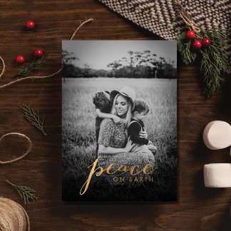 Peace on Earth Family Photo Christmas Holiday Card