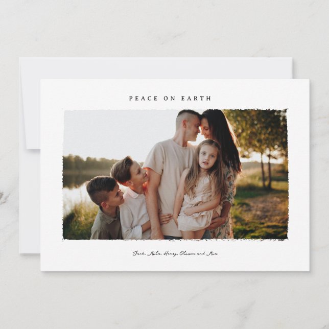 Peace on Earth Family Photo Holiday Card (Front)