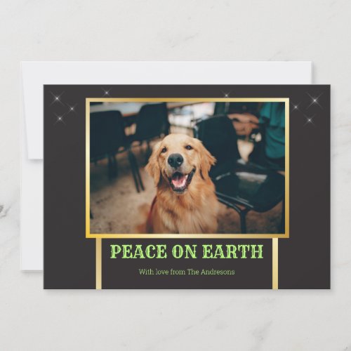 Peace on Earth Festive Fun Modern Christmas Photo  Holiday Card