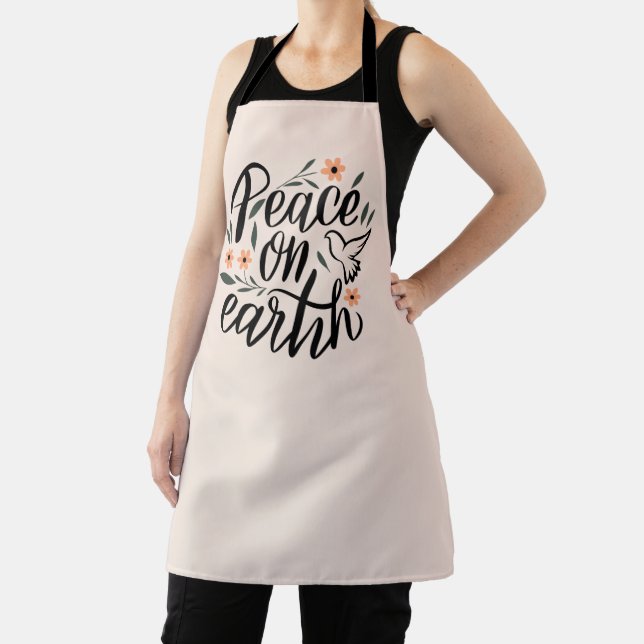 Peace on Earth Floral Design Apron (Insitu)