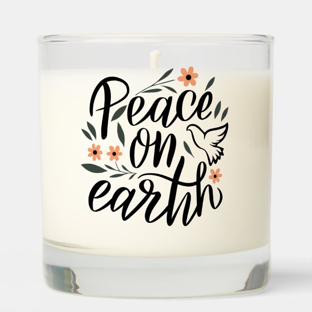Peace on Earth Floral Design Scented Candle (Front)