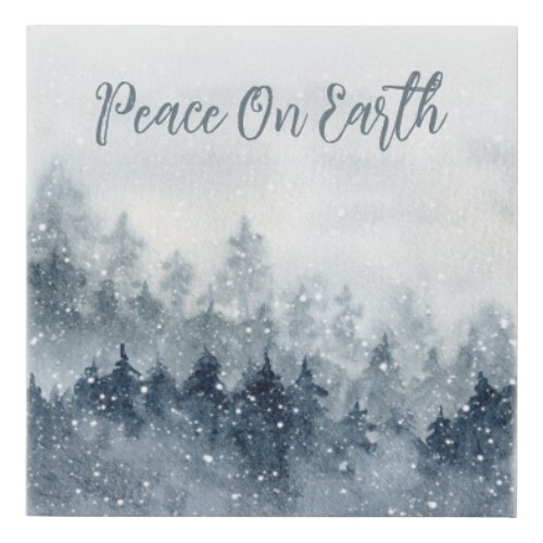 Peace On Earth Forest In Snow Faux Canvas Print