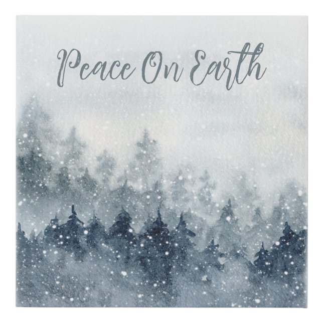 Peace On Earth Forest In Snow Faux Canvas Print (Front)