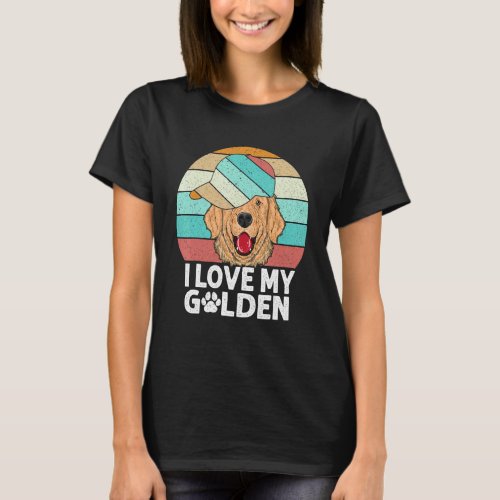 Peace On Earth Golden Retriever I Love My Golden R T_Shirt