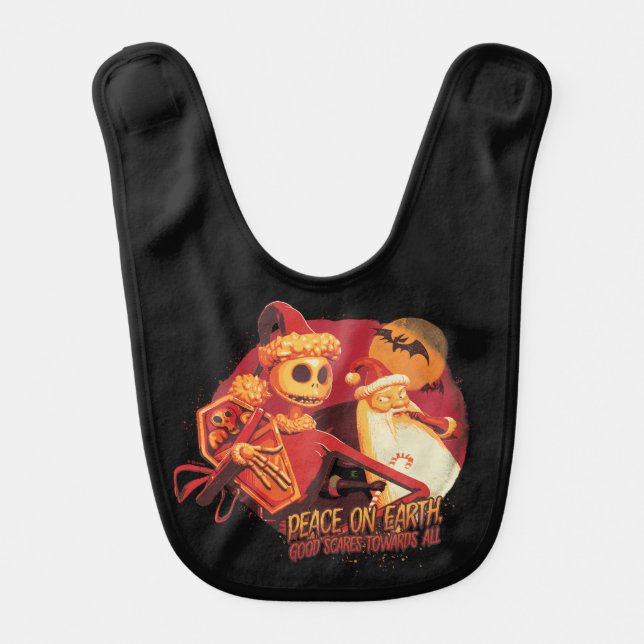 Peace On Earth Good Scares Towards All Baby Bib (Front)
