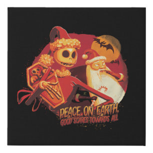 Peace On Earth Good Scares Towards All Faux Canvas Print