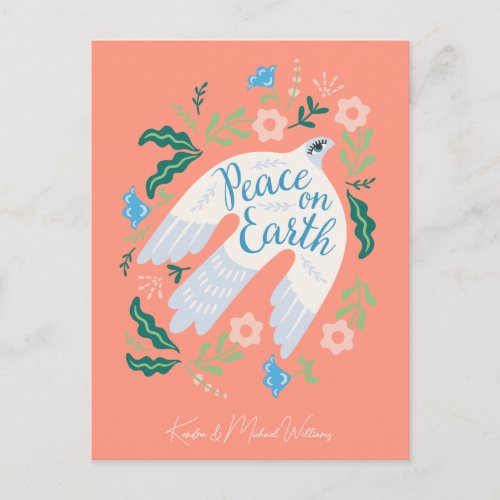 Peace On Earth  Happy Holidays Holiday Postcard