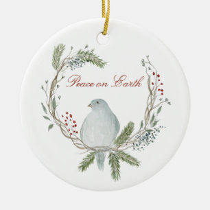 Peace on Earth Holiday Ceramic Ornament