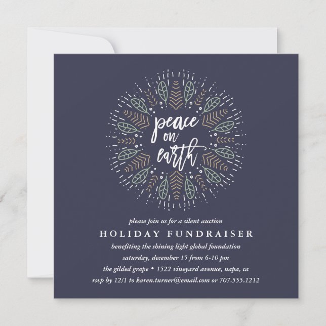 Peace on Earth | Holiday Fundraiser Invitation (Front)