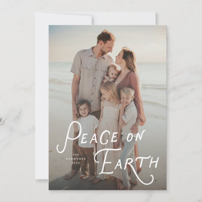 Peace on Earth Holiday Photo Card (Front)