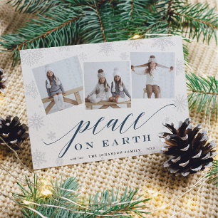 Peace on Earth Holiday Photo Collage Card
