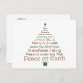 Peace on Earth Holiday Postcard (Front/Back)