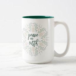 Peace on Earth Holiday Two-Tone Coffee Mug