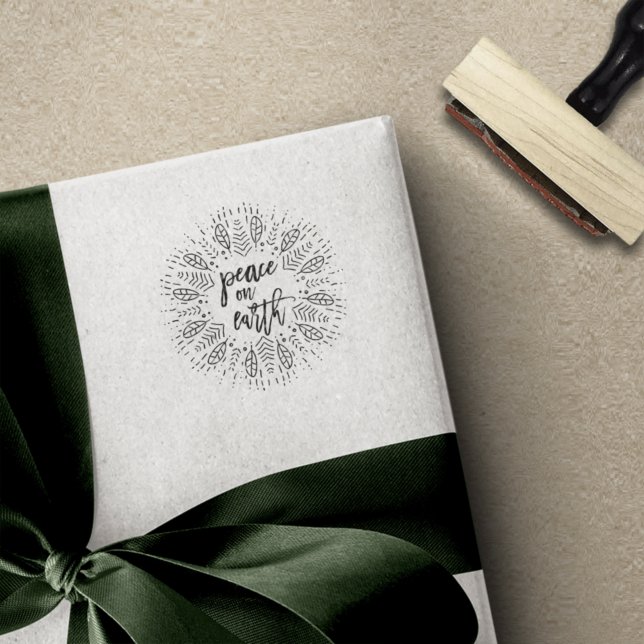 Peace on Earth | Holiday Wreath Rubber Stamp (Creator Uploaded)
