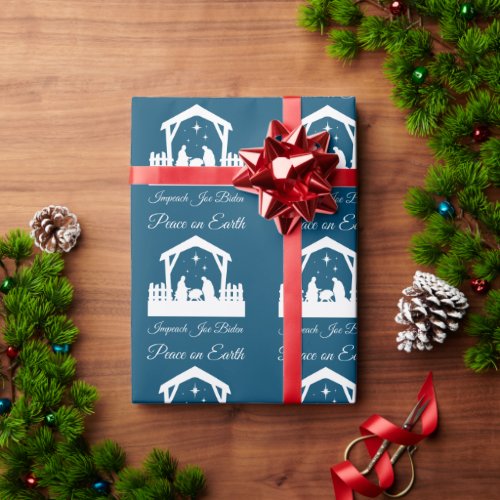 Peace on Earth Impeach Joe Biden Conservative Wrapping Paper