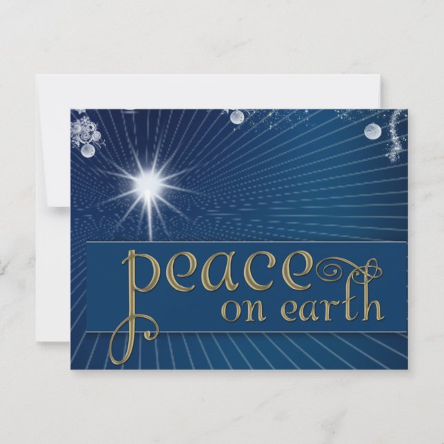 Peace on earth ... in heavenly peace holiday card (Front)