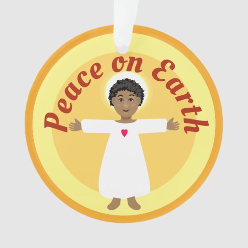 Peace on Earth Jesus and children of the world Ornament