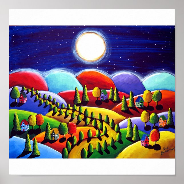 Peace on Earth Landscape Folk Art Print (Front)