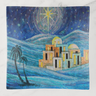 Peace On Earth Little Town of Bethlehem Star  Trinket Tray