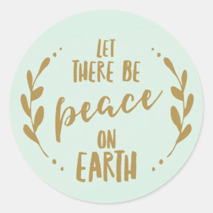 Peace on Earth, Mint and Gold   Holiday Seal