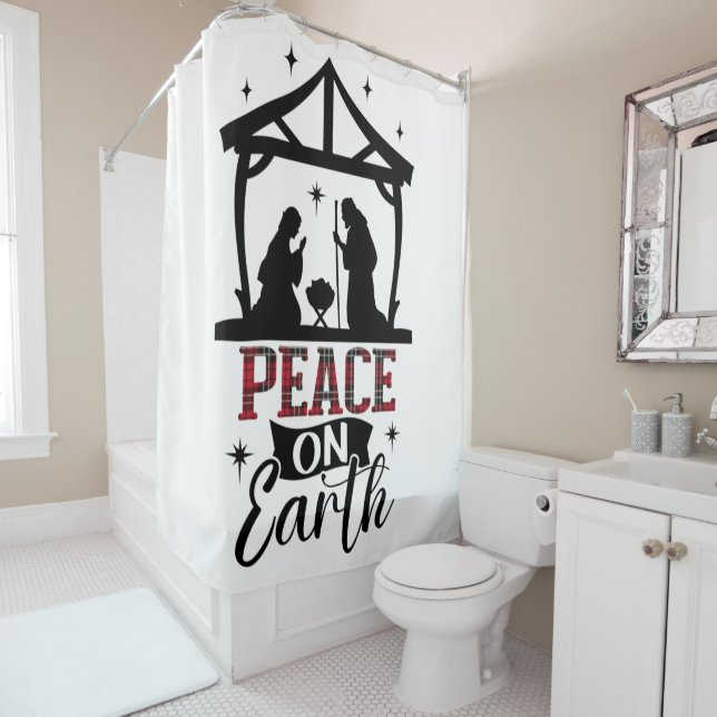 Peace On Earth Nativity  Shower Curtain (In Situ)