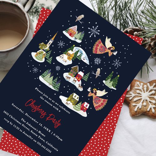 Peace on Earth Nordic Christmas Party Invitation