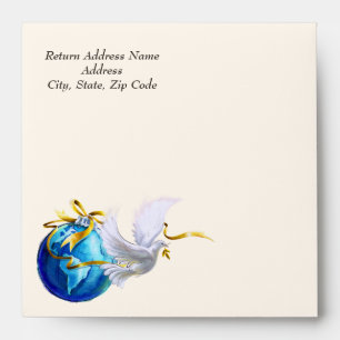 Peace on Earth. Peace Dove Christmas Holiday Envelope