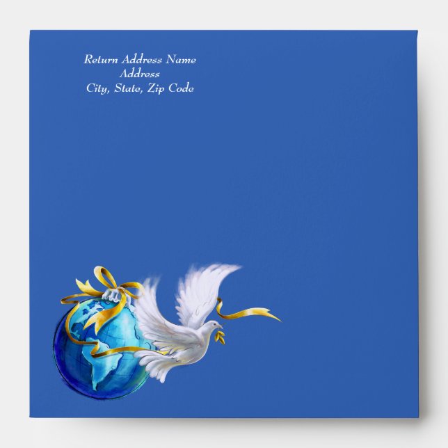 Peace on Earth.  Peace Dove Holiday Envelope (Front)