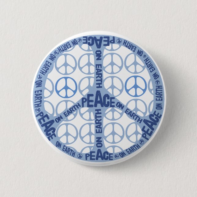 Peace On Earth Peace Sign Pinback Button (Front)