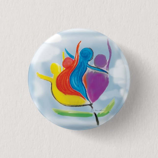 Peace on Earth People in Harmony Button (Front)
