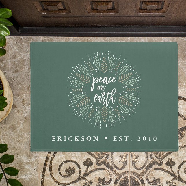 Peace on Earth | Personalized Holiday Doormat (Creator Uploaded)