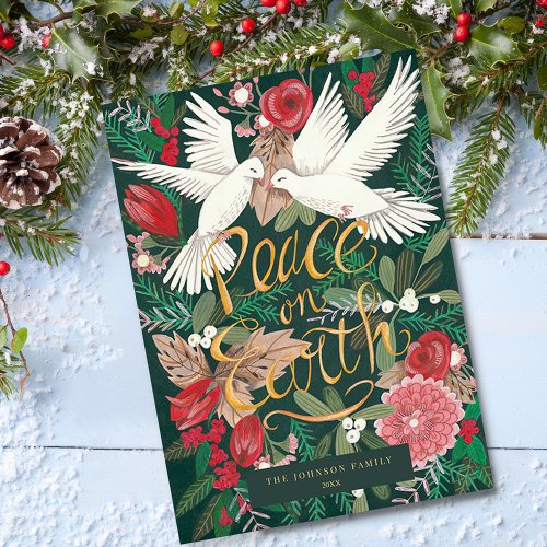 Peace On Earth Photo Christmas  Holiday Card