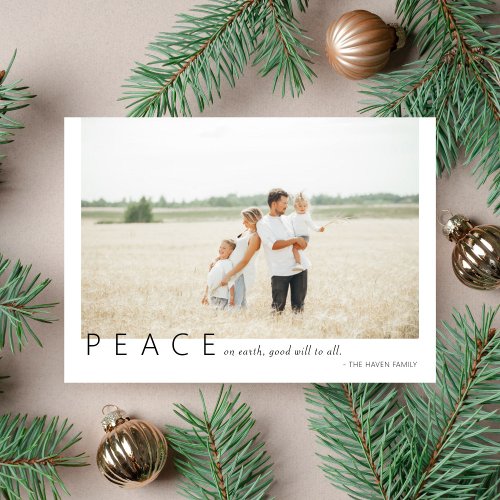 PEACE on earth Photo Holiday Greeting