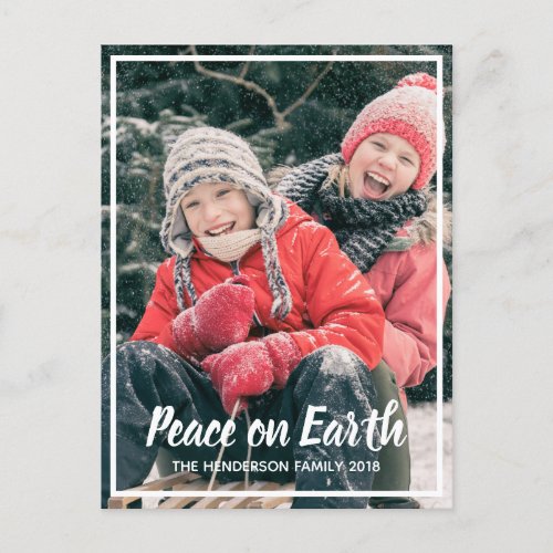 Peace on Earth Photo Holiday Postcard