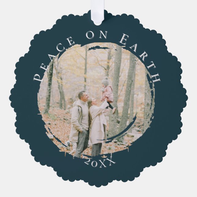 Peace on Earth Photo Ornament Card (Front)