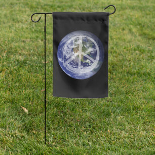 PEACE on Earth Planet in Space Peace Symbol Sign  