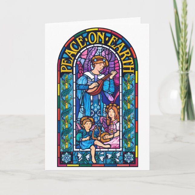 Peace on Earth Pre-Raphaelite style Christmas card (Front)