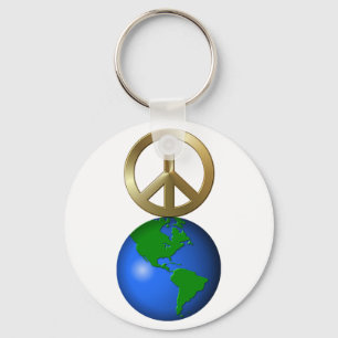 Peace on Earth Rebus Word Puzzle Keychain