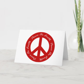 Peace On Earth Red Holiday Peace Sign