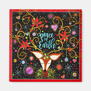 Peace on Earth Reindeer Christmas Inspirivity Magnet