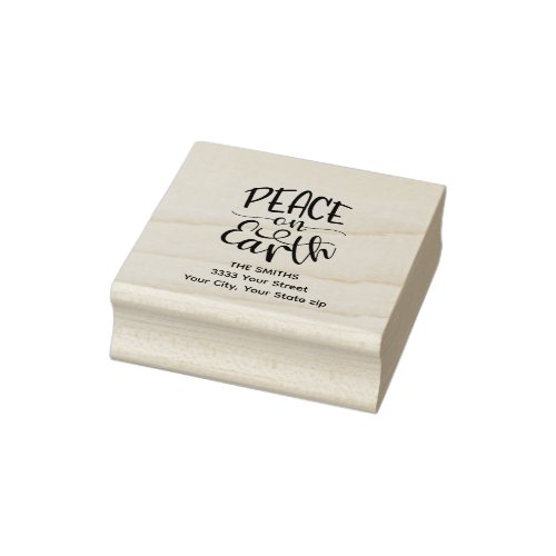 Peace on Earth Return Address Rubber Stamp