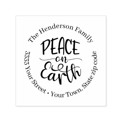 Peace on Earth Return Address Self_inking Stamp