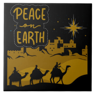 Peace on Earth Sacred Holiday Reflection Ceramic Tile