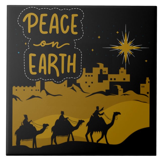 Peace on Earth Sacred Holiday Reflection Ceramic Tile (Front)